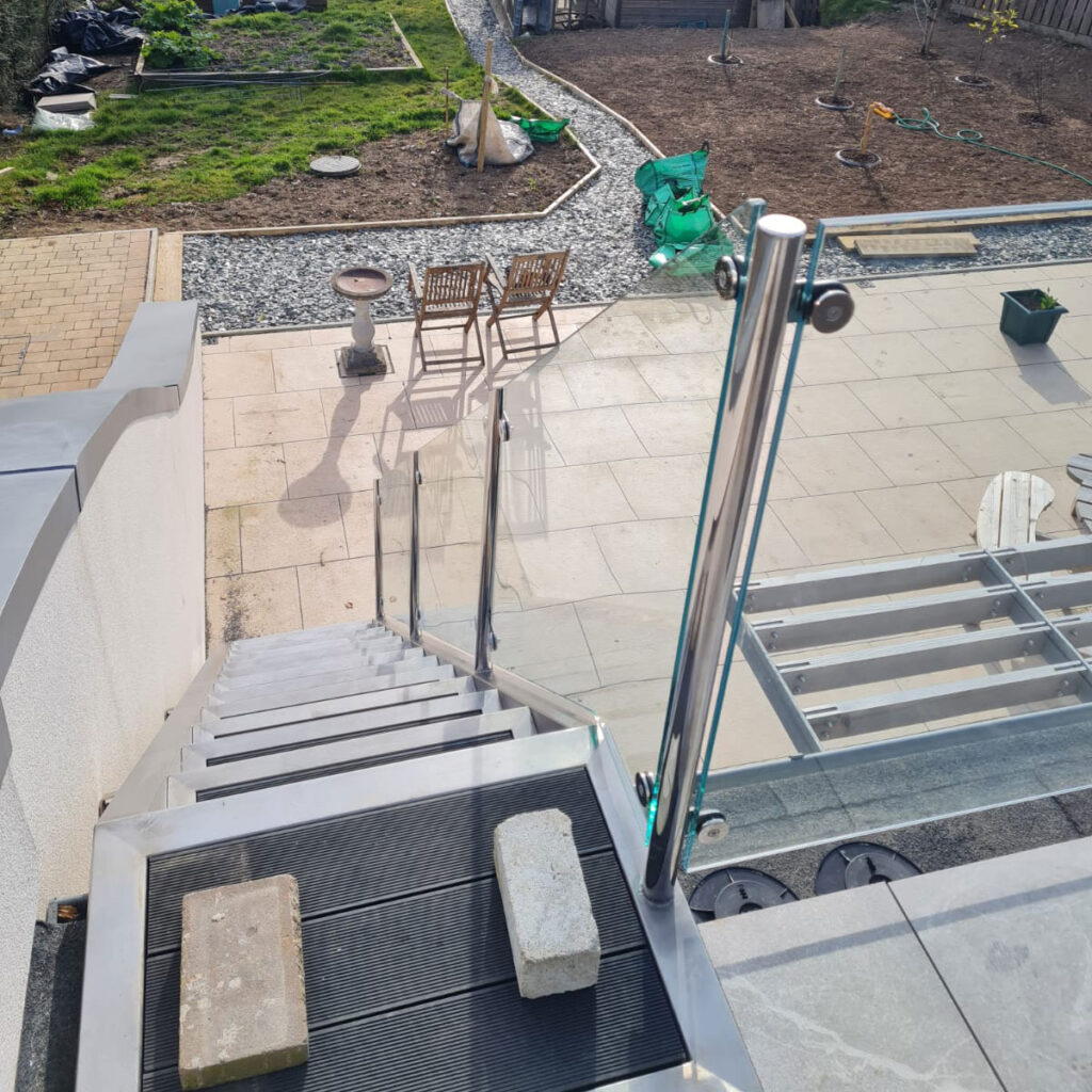 Watertight Stanchion Mounts and Glass Channel Mounts for a flat roof structure or balcony Plymouth Devon Cornwall